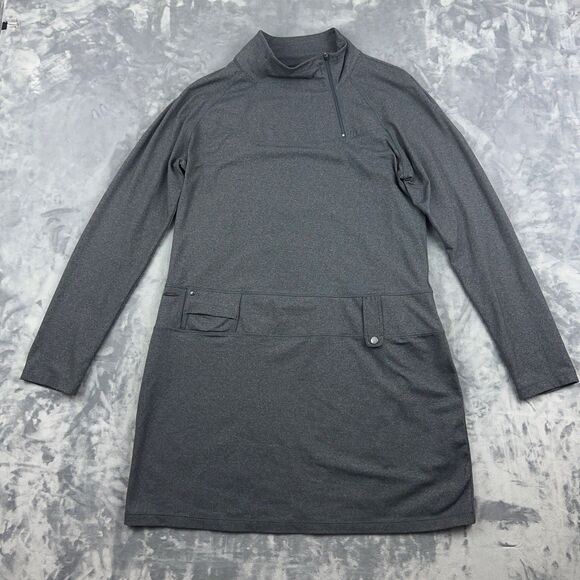 Lole Evolt Dress Womens Size XL Gray UPF 50 Mockneck Long Sleeve Athleisure - Picture 1 of 10
